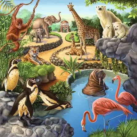 RAVENSBURGER Forest/Zoo/Domestic Animals 3x49 pc Puzzle