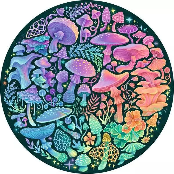 RAVENSBURGER Mushrooms 500 Pc Round Puzzle