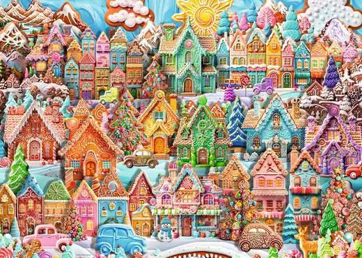 RAVENSBUGRER Christmas Cookie Village 1000 Pc Puzzle