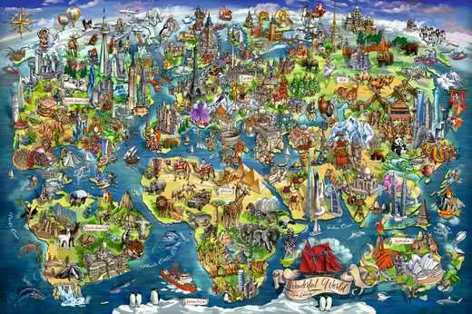 RAVENSBURGER Illustrated World Map 5000 pc Puzzle