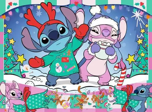 RAVENSBURGER, Disney Stitch Christmas, Children's puzzle 100 XXL pieces