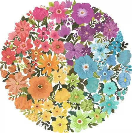 RAVENSBURGER Flowers 500 pc Round Puzzle