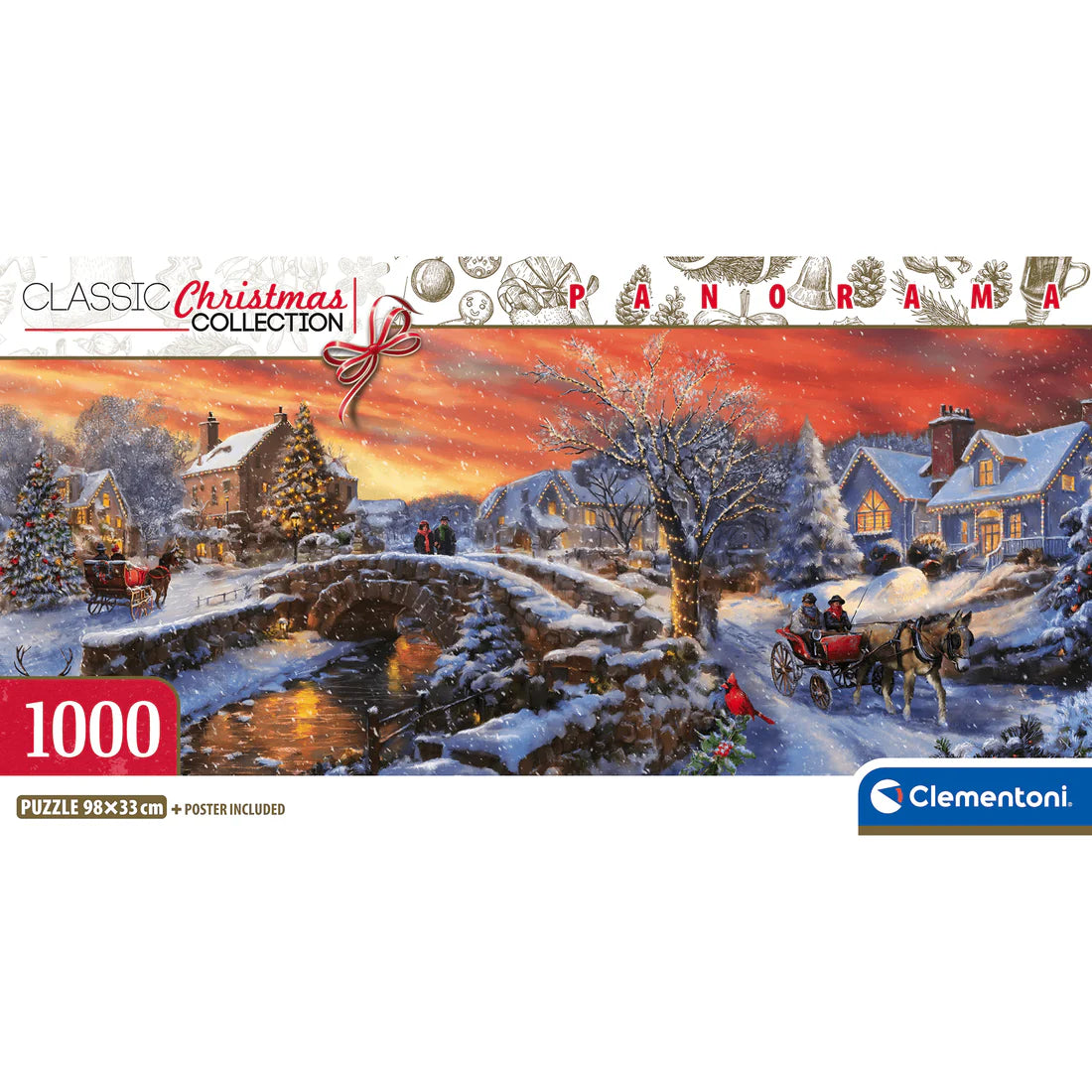 CLEMENTONI PANORAMA - CHRISTMAS OVER THE BRIDGE 1000 PCS