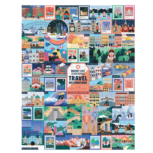 RIDLEY'S 50 Awe-Inspiring Travel Destinations Bucket List 1000-Piece Puzzle