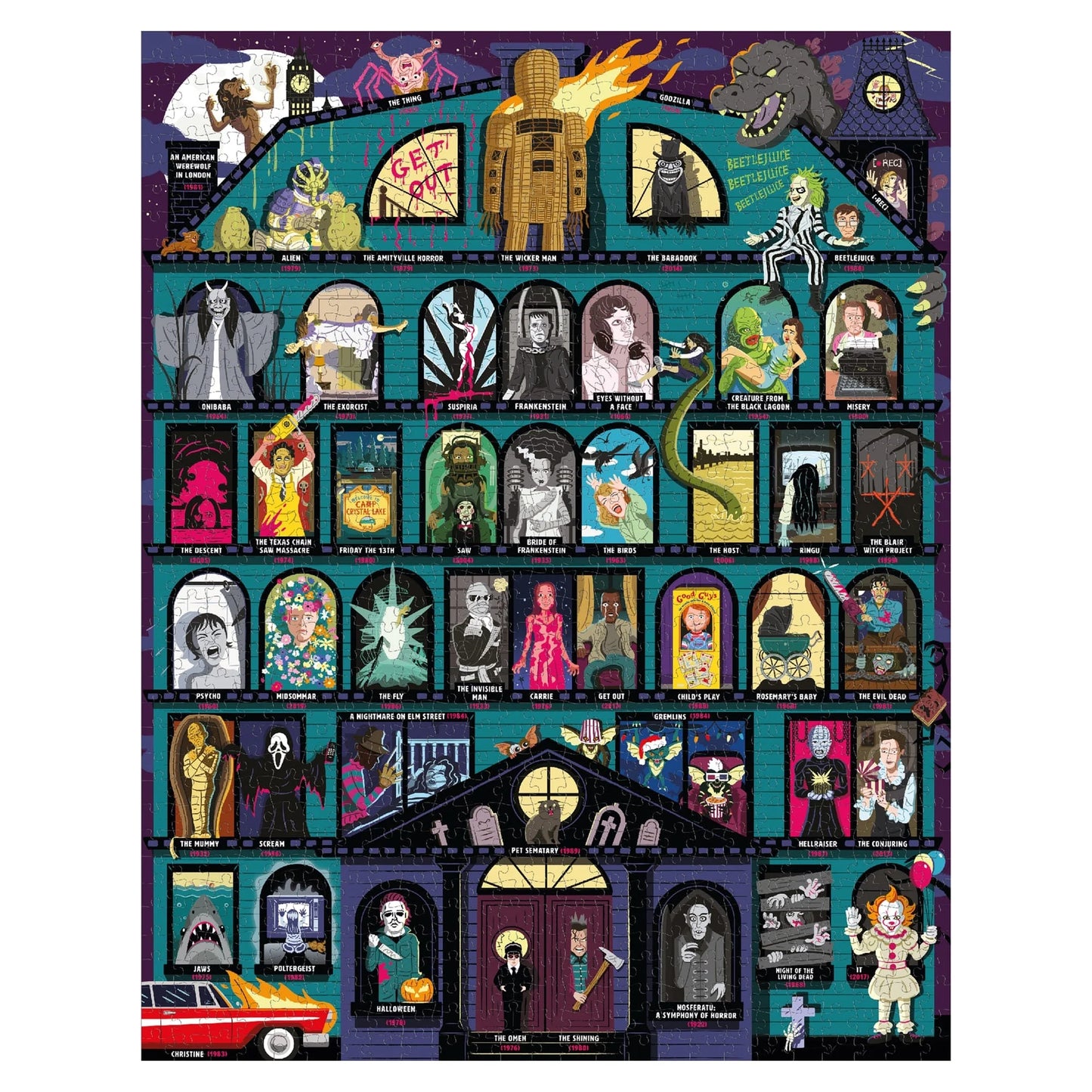 RIDLEY'S 50 Must-Watch Scary Movies Bucket List 1000-piece Puzzle