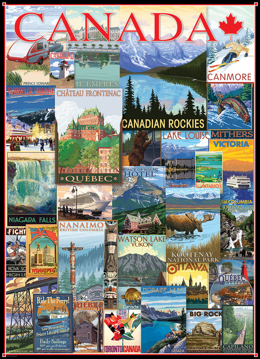 EuroGraphics Travel Canada Vintage Posters 1000-Piece Puzzle