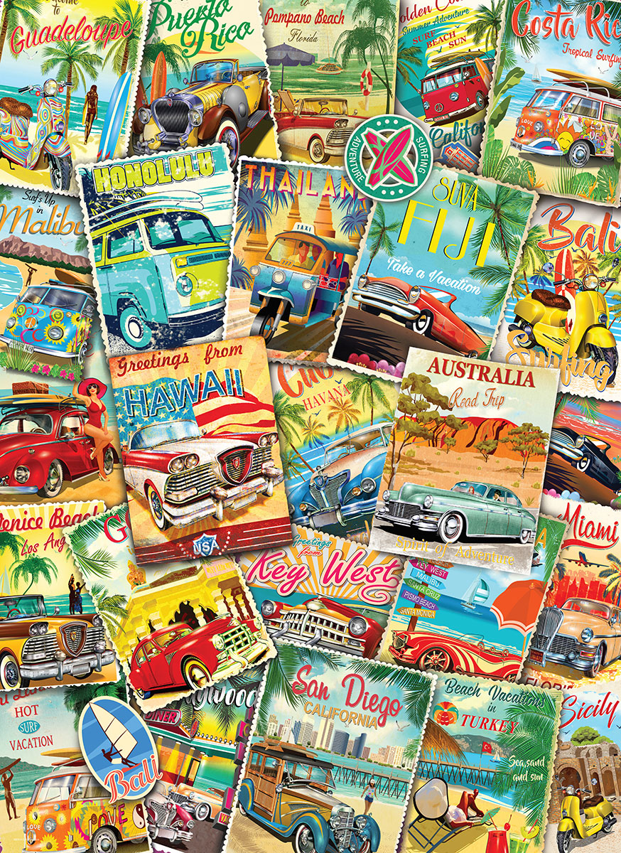Eurographics Vintage Travel Collage 1000-Piece Puzzle.