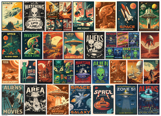 Eurographics Vintage Alien Posters 1000 piece Puzzle