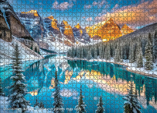 Eurographics Lake Moraine in Winter 1000 piece Puzzle.
