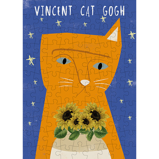 HAPPILY Vincent Cat Gogh - 99 Piece Mini Jigsaw Puzzle
