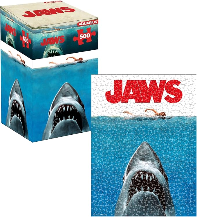AQUARIUS JAWS One Sheet 500 Piece Jigsaw Puzzle (Vertical Box)