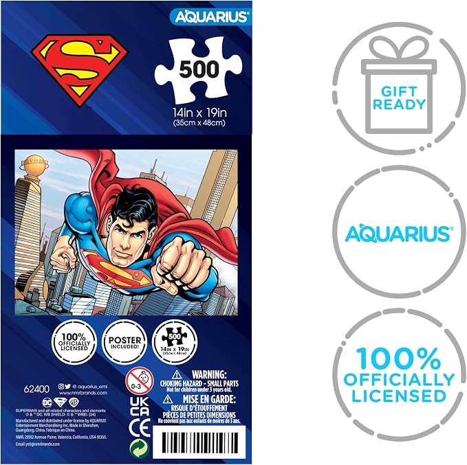 AQUARIUS DC Comics Superman 500 Piece Jigsaw Puzzle (Vertical Box)