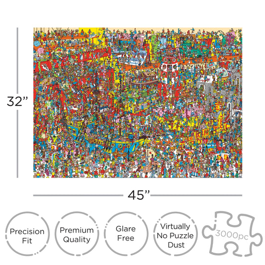 AQUARIUS Where’s Waldo 3000 Piece Jigsaw Puzzle