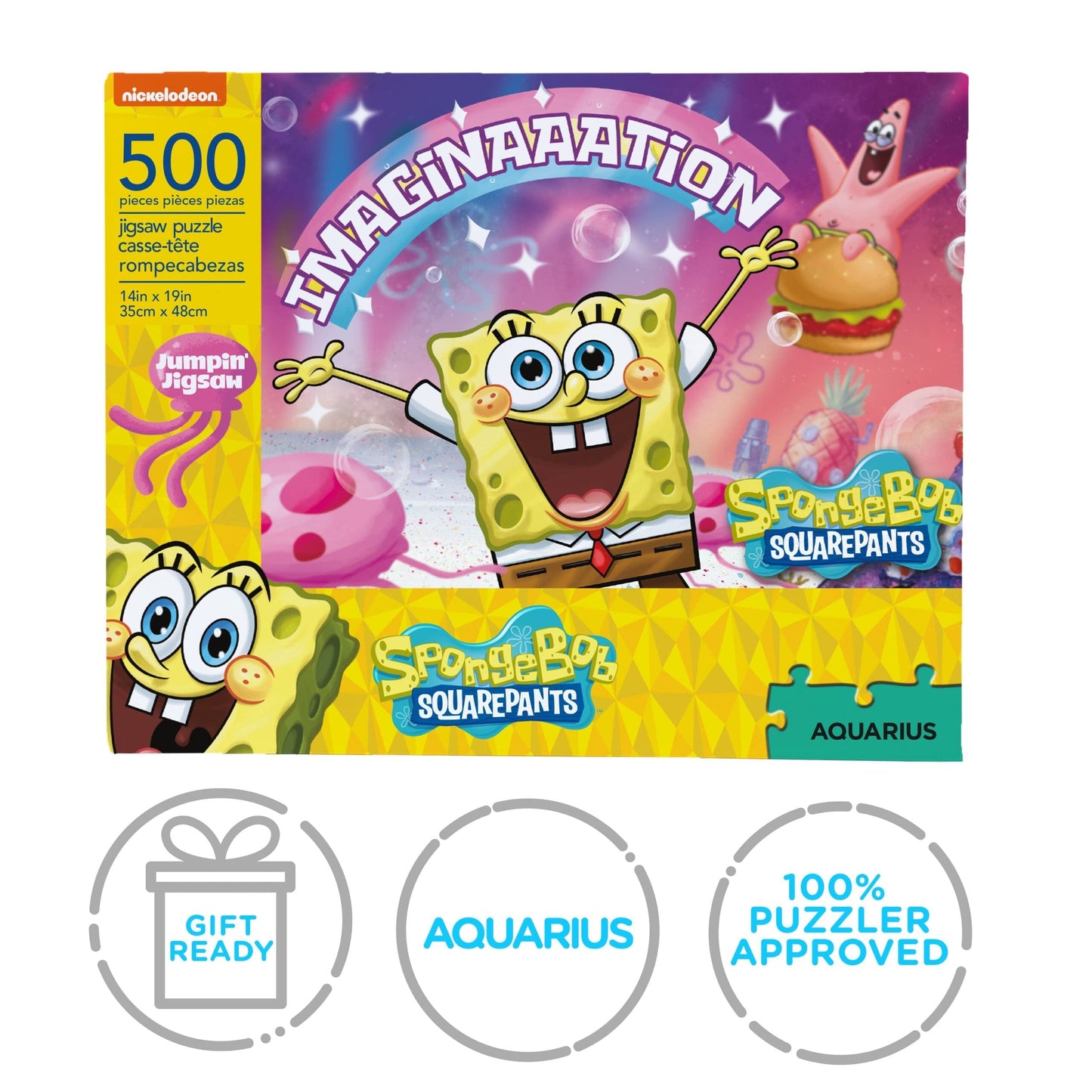 AQUARIUS SpongeBob SquarePants Imagination 500 Piece Jigsaw Puzzle