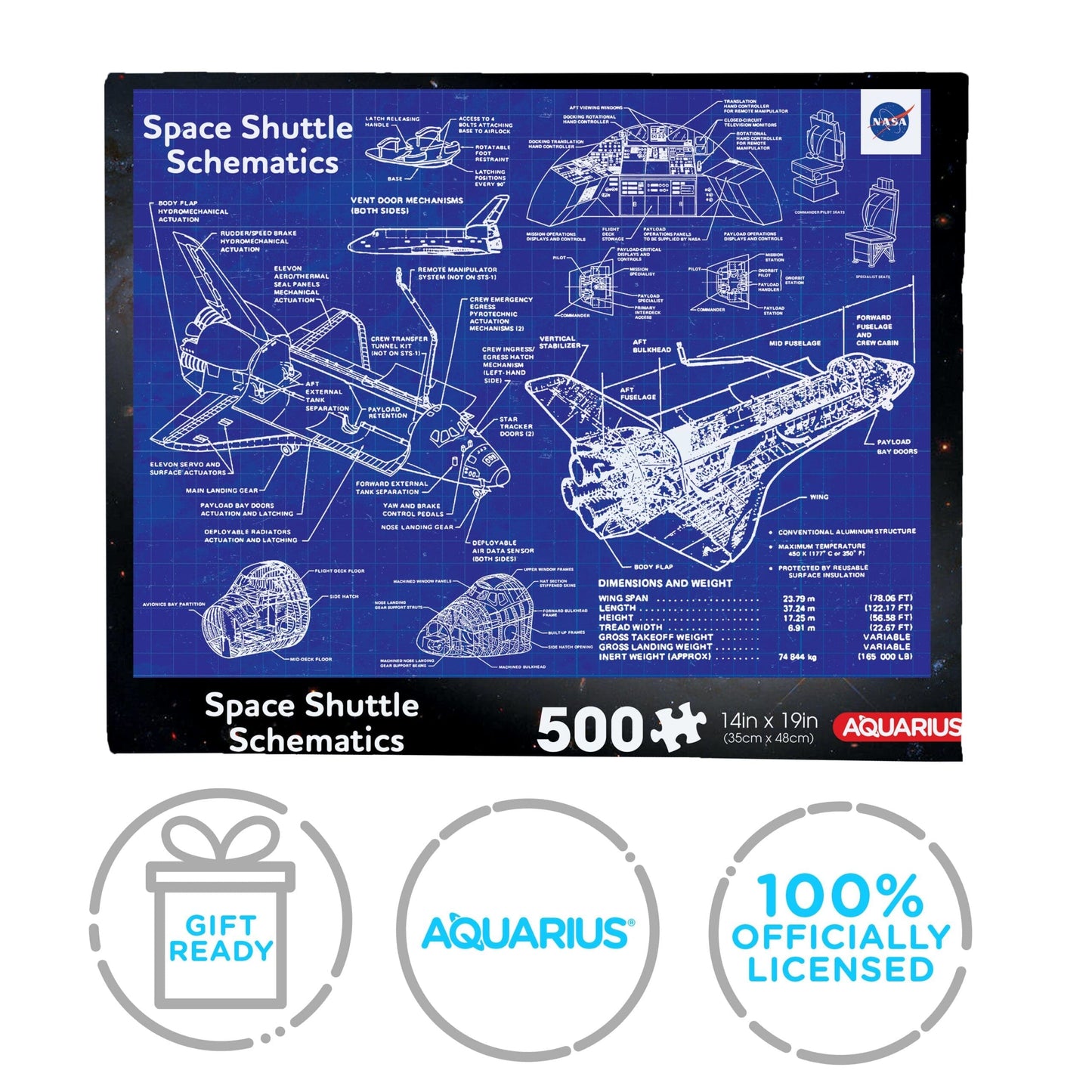 AQUARIUS NASA – Shuttle Schematic 500 Piece Jigsaw Puzzle