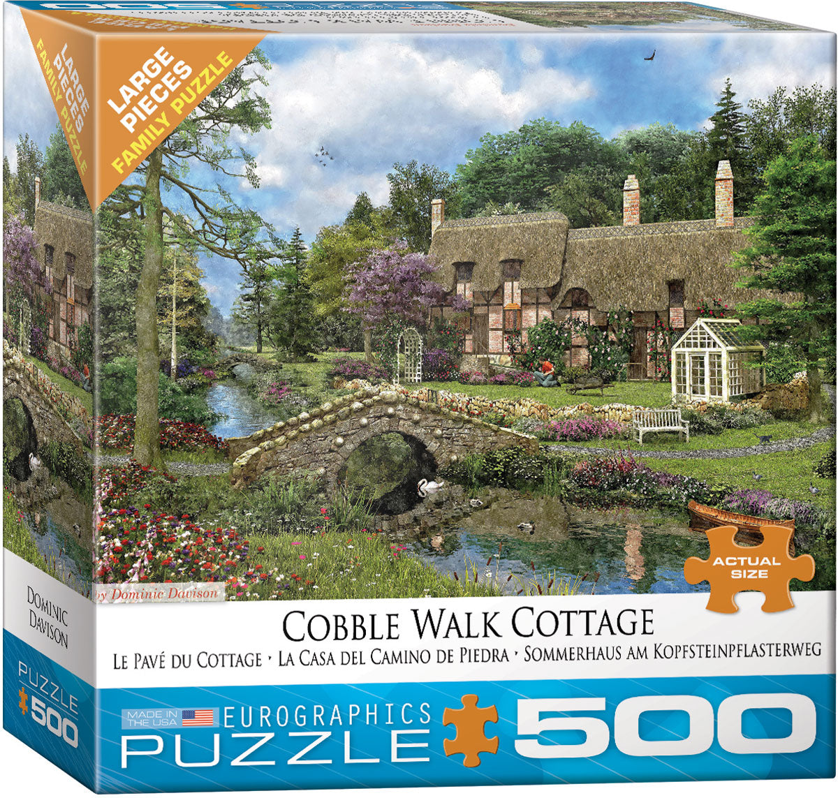Eurographics Cobble Walk Cottage Large Oversize 500 pieces Puzzle