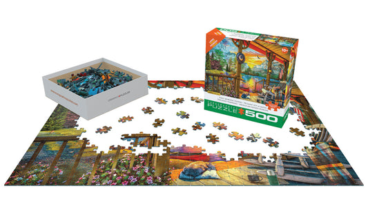 Eurographics Early Morning Fishing Large Oversize 500 pieces Puzzle