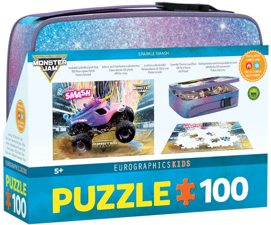 EUROGRAPHICS Sparkle Smash Monster Jam Lunch Bag 100 Puzzle