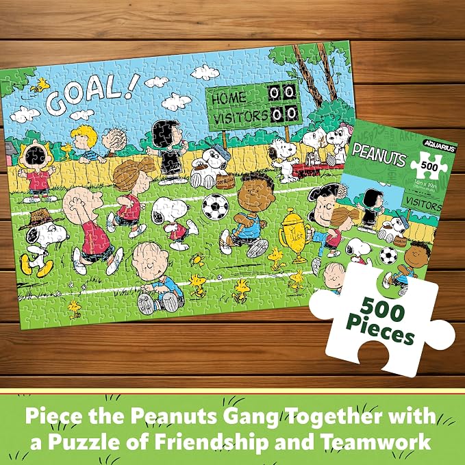 AQUARIUS Peanuts Soccer 500 Piece Jigsaw Puzzle (Vertical Box)