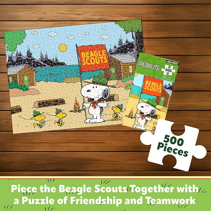 AQUARIUS Peanuts Beagle Scouts 500 Piece Jigsaw Puzzle (Vertical Box)