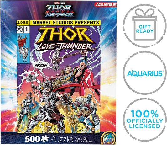 AQUARIUS Marvel Thor Love and Thunder Comic Puzzle (500 Piece Jigsaw Puzzle)