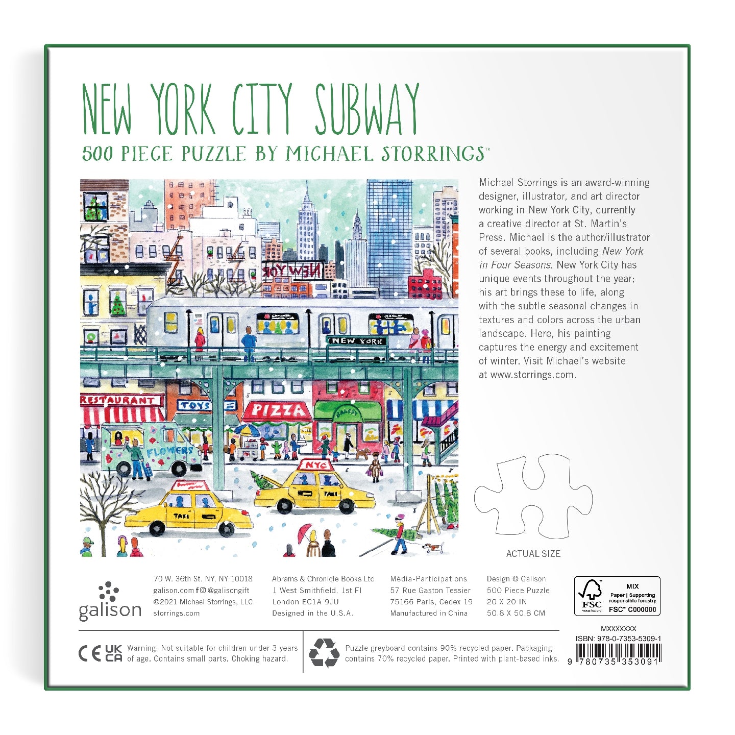 GALISON Michael Storrings New York City Subway 500 Piece Puzzle