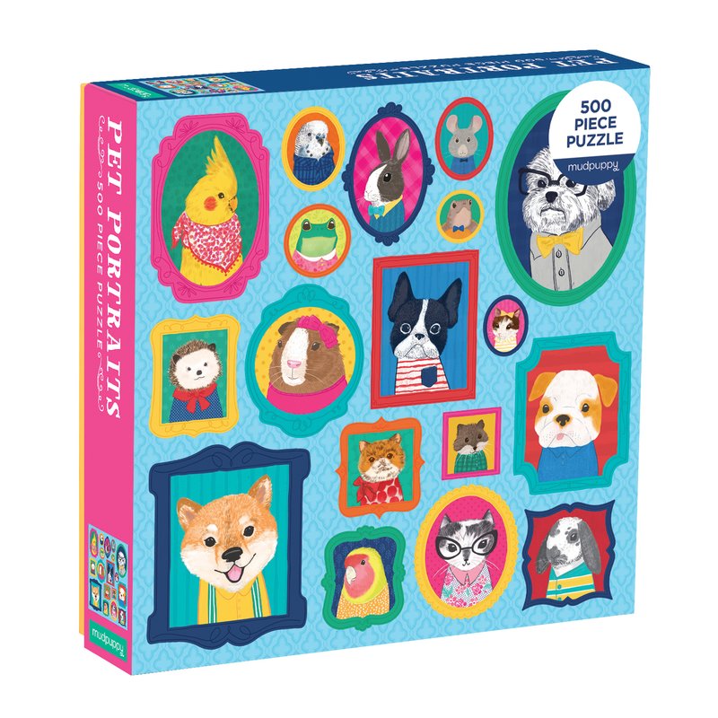 MUDPUPPY Pet Portraits 500 Piece Puzzle