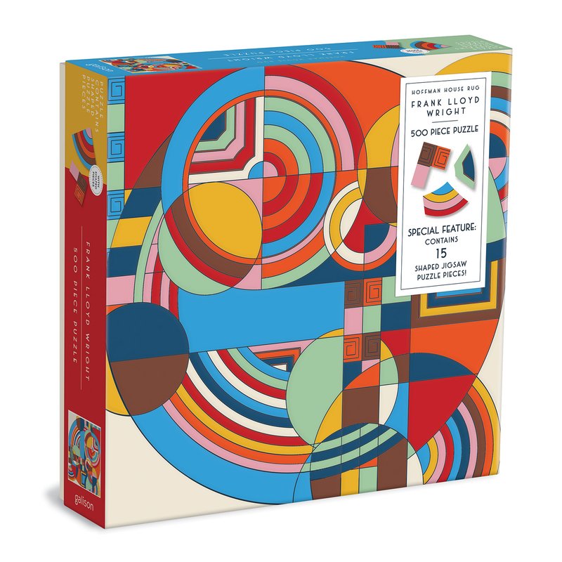 GALISON, Frank Lloyd Wright Hoffman House Rug 500 Piece Puzzle with Shape