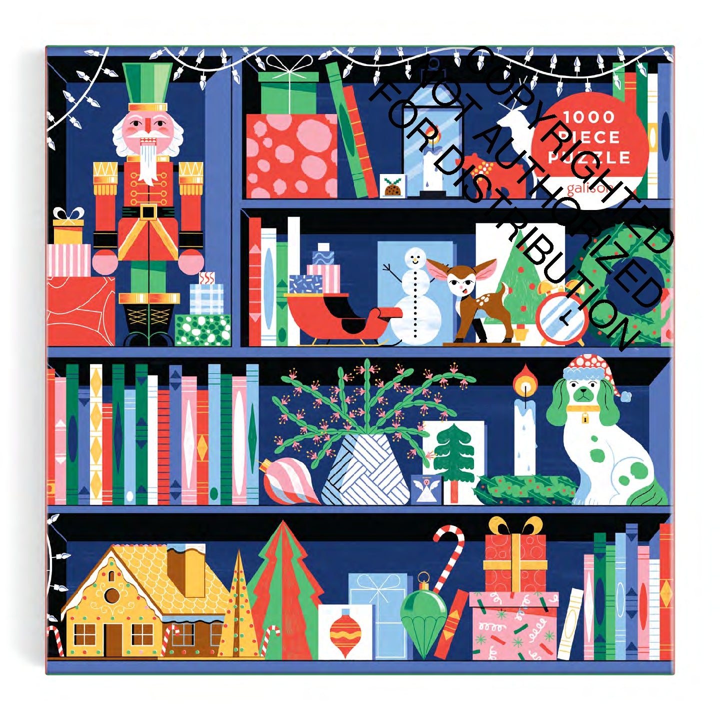 GALISON Deck the Shelves 1000 Piece Puzzle in a Square Box