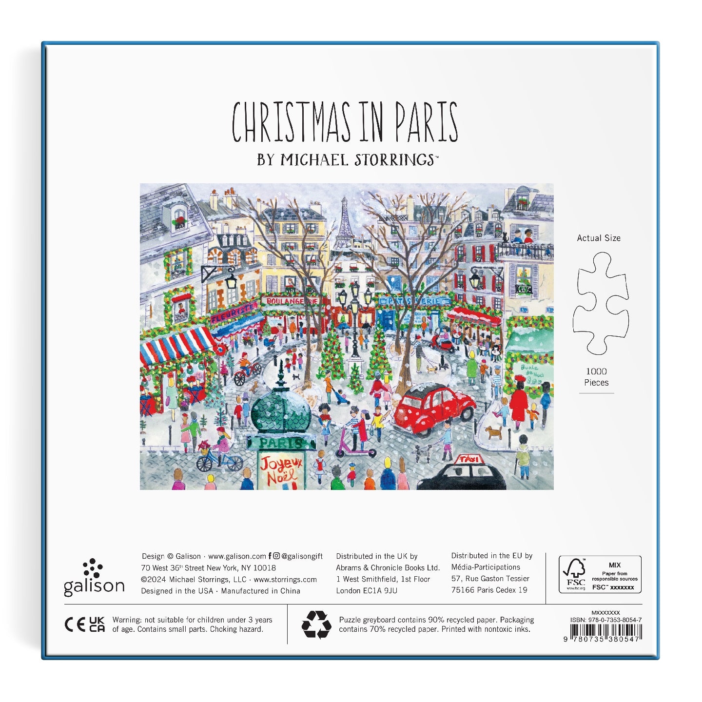 GALISON Michael Storrings Christmas in Paris 1000 Piece Foil Puzzle