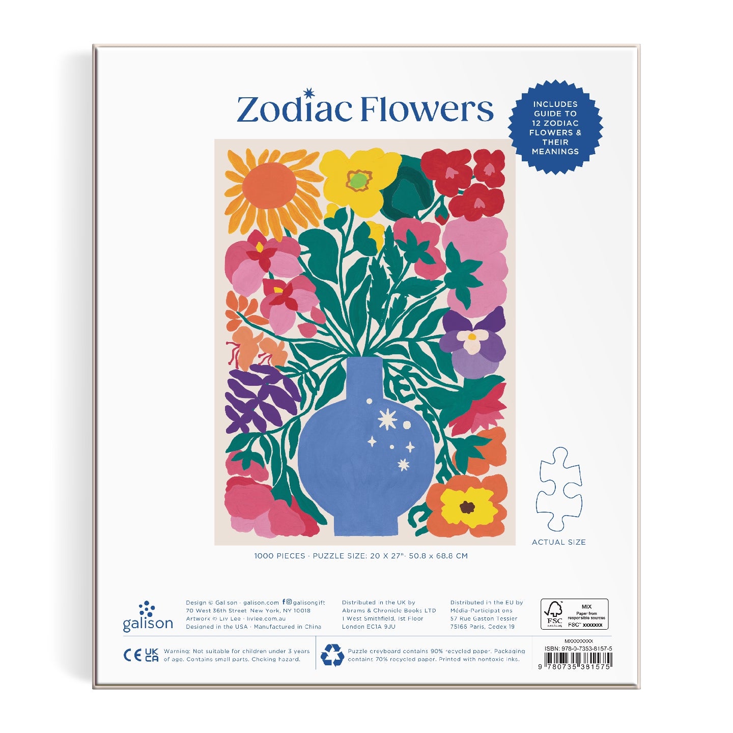 GALISON Zodiac Flowers 1000 Piece Puzzle