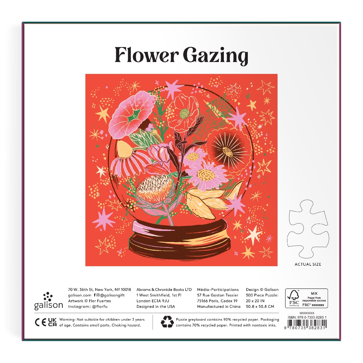 GALISON Flower Gazing 500 Piece Foil Puzzle