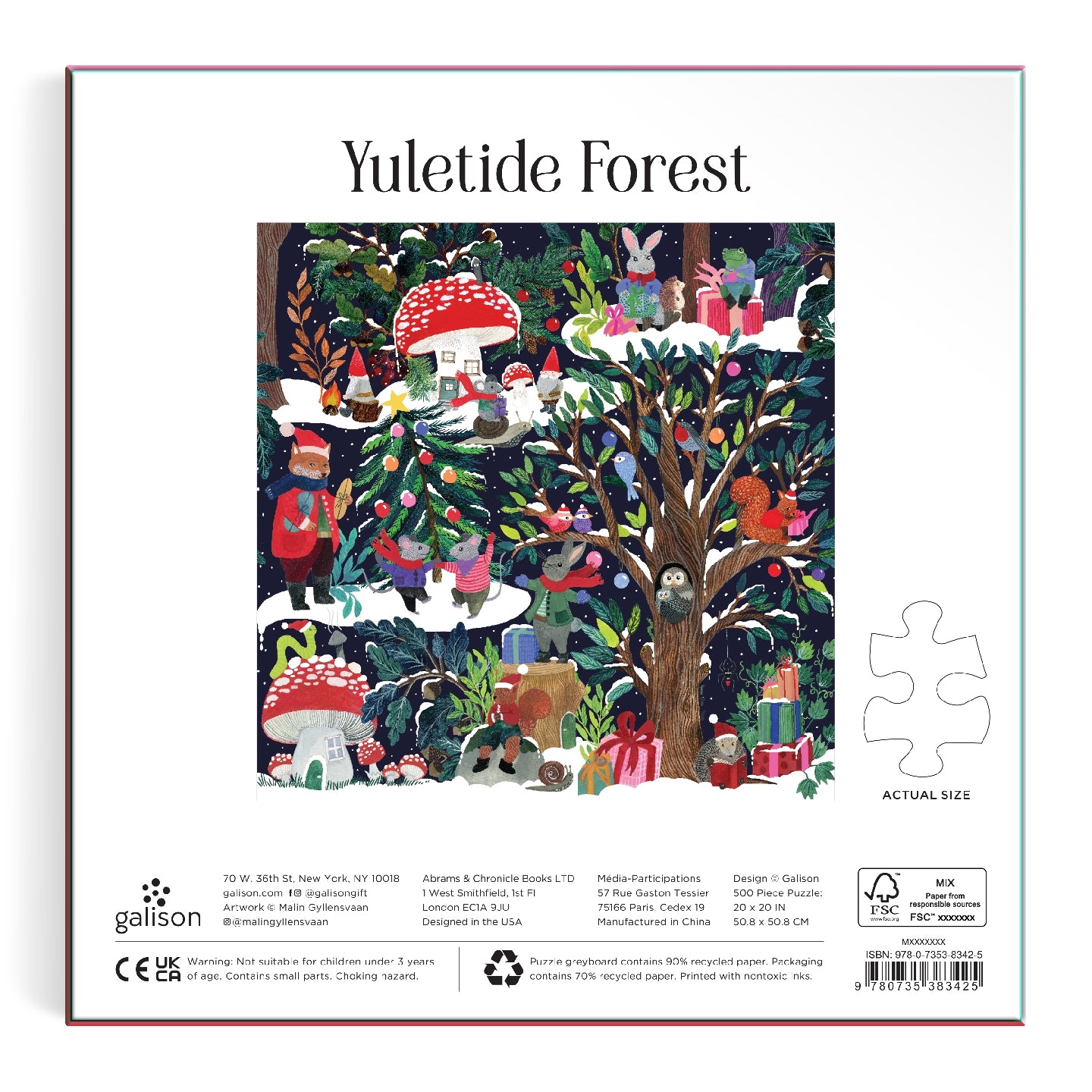 GALISON Yuletide Forest 500 Piece Puzzle