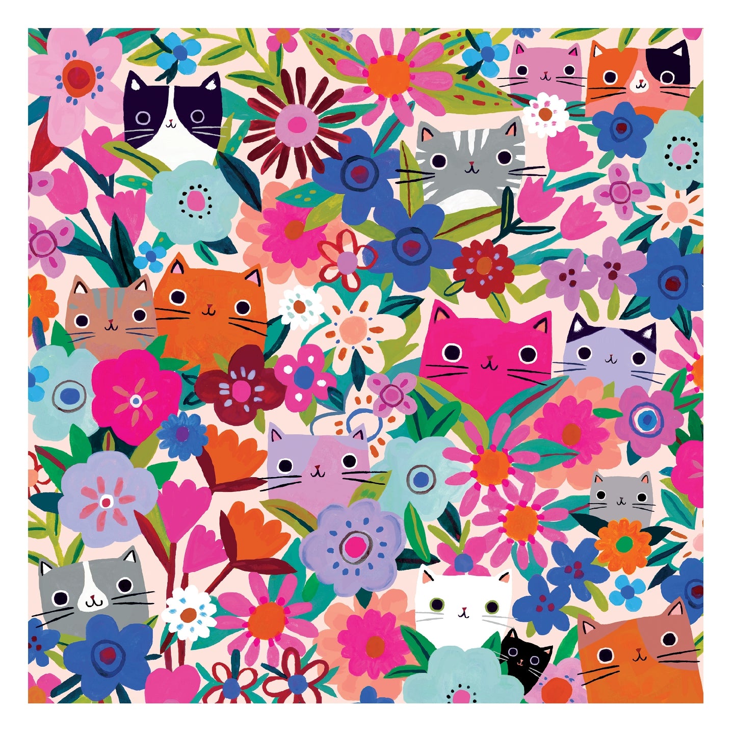 MUDPUPPY Blooming Cats 500 Piece Family Puzzle