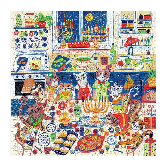 GALISON Happy Hanukcats 500 Piece Puzzle