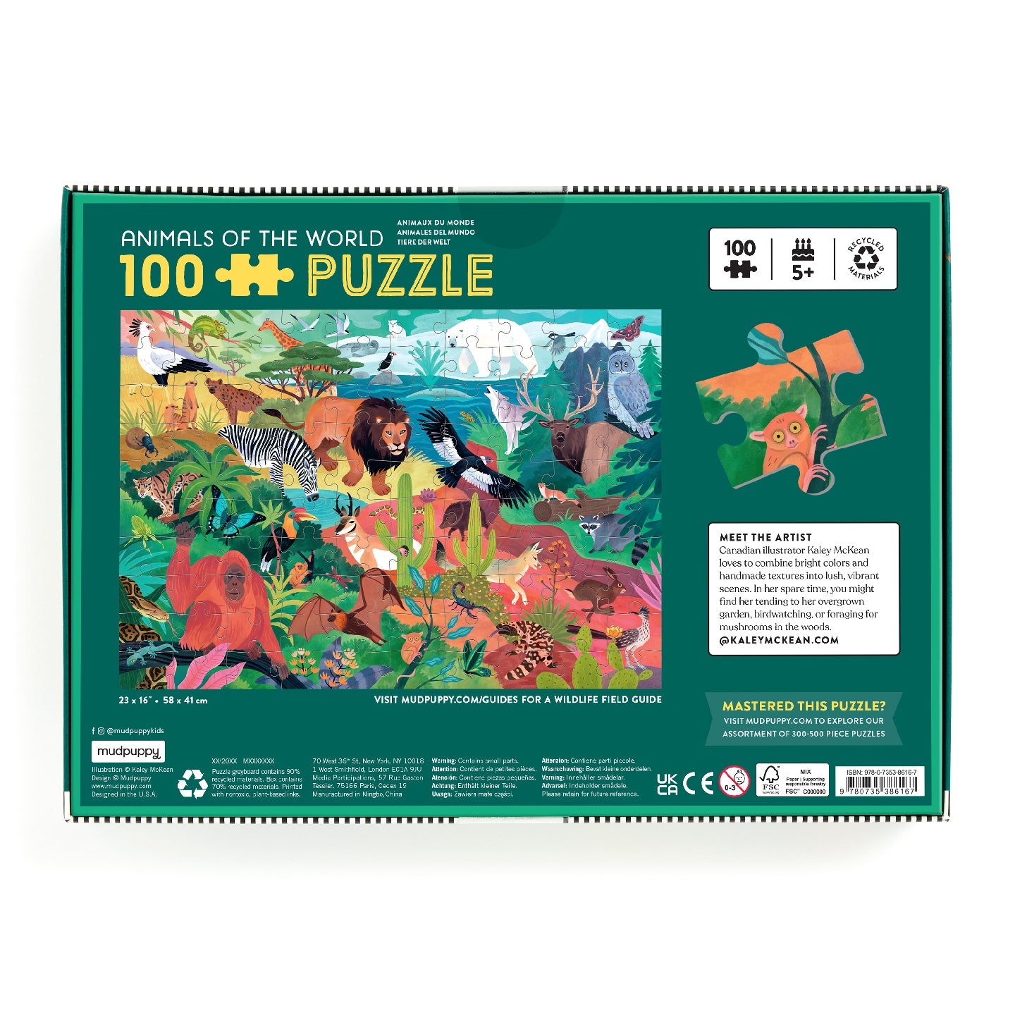 MUDPUPPY Animals of the World 100 Piece Puzzle