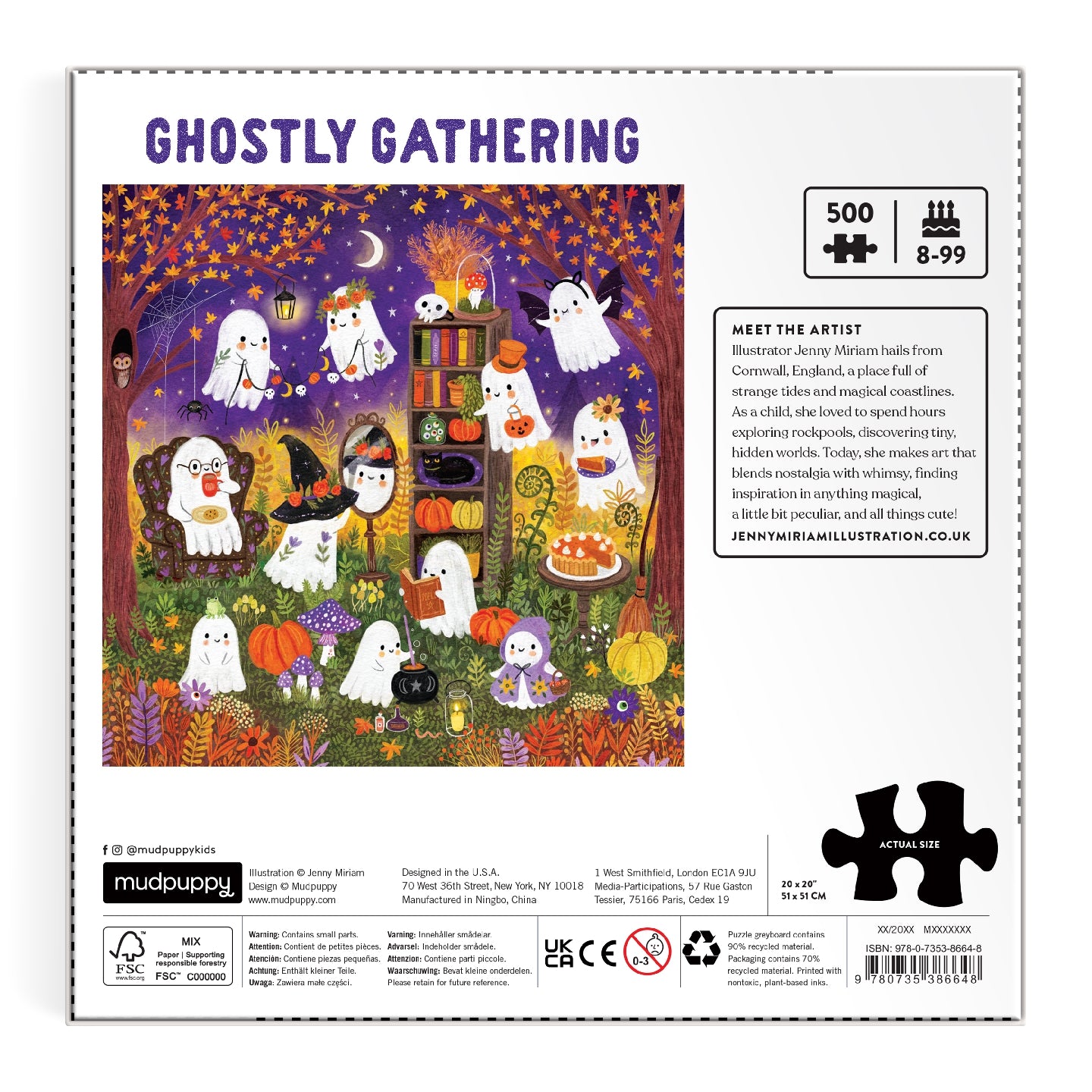 MUDPUPPY Ghostly Gathering 500 Piece Family Puzzle