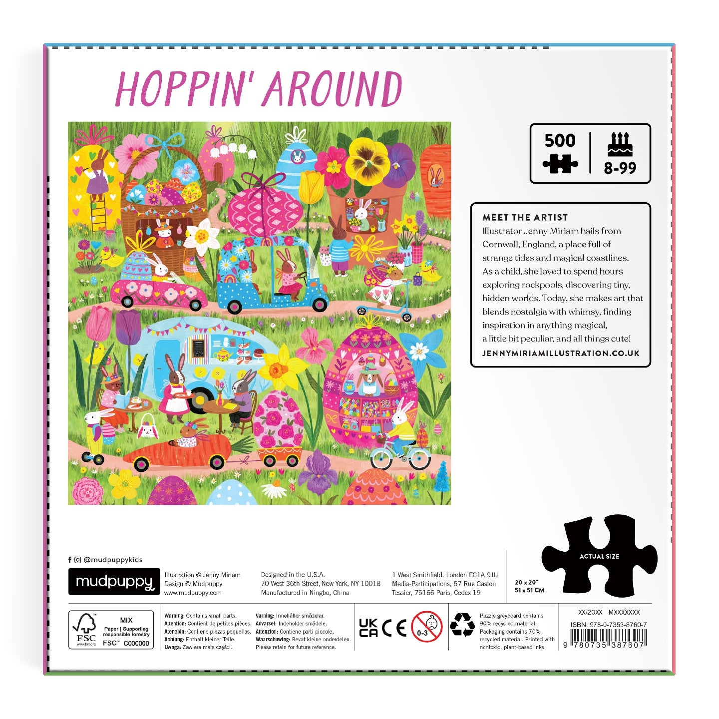 MUDPUPPY Hoppin' Around 500 Piece Family Puzzle