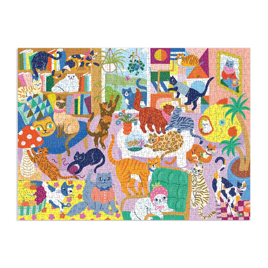 MUDPUPPY Cozy Cat Club 1000 Piece Family Puzzle