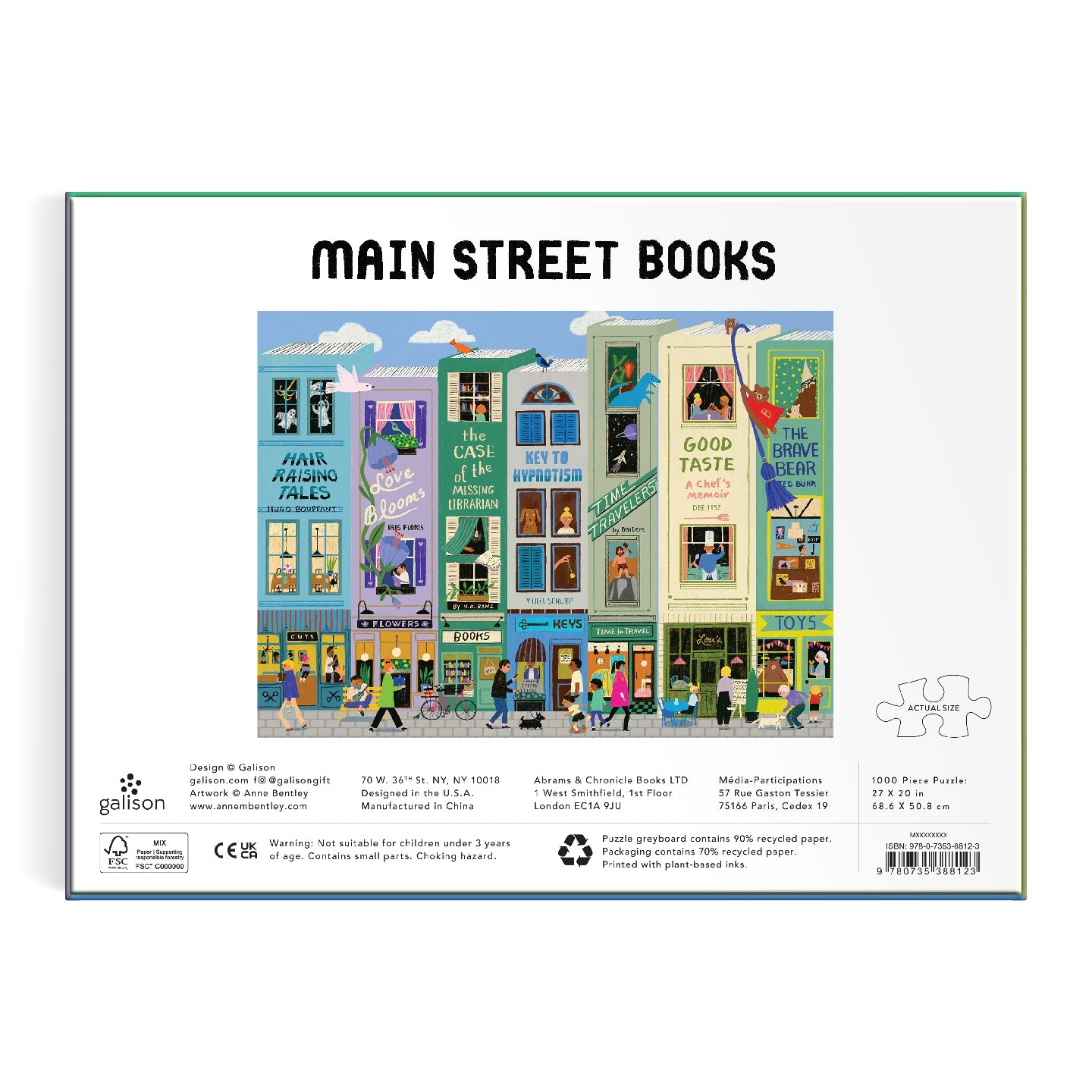 GALISON Main Street Books 1000 Piece Puzzle