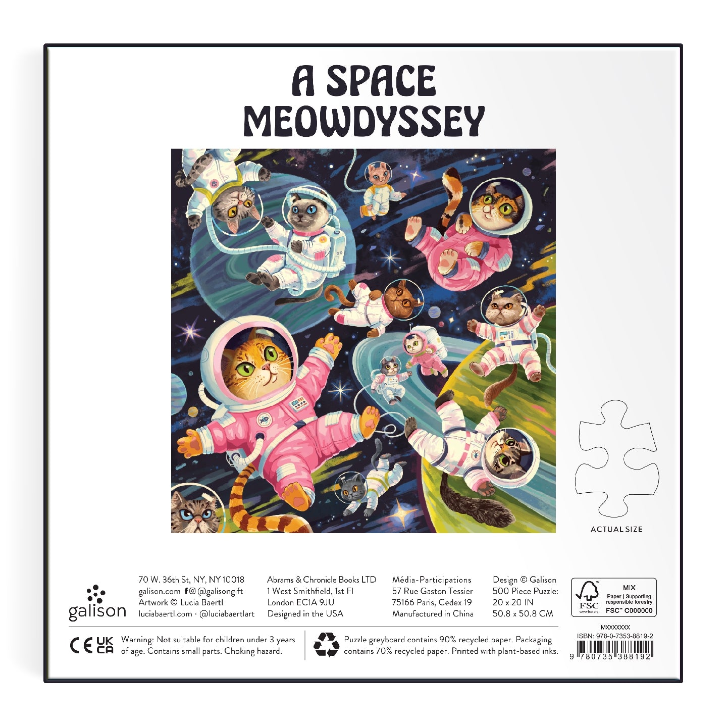 GALISON A Space Meowdyssey 500 Piece Puzzle