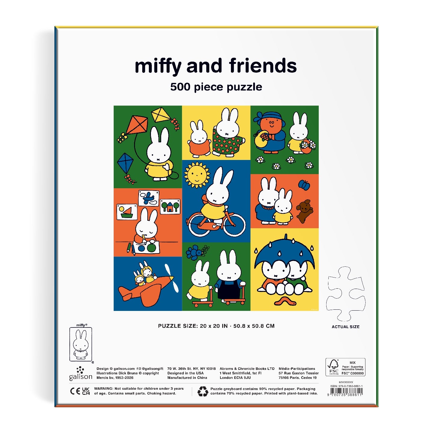 GALISON Miffy and Friends 500 Piece Puzzle