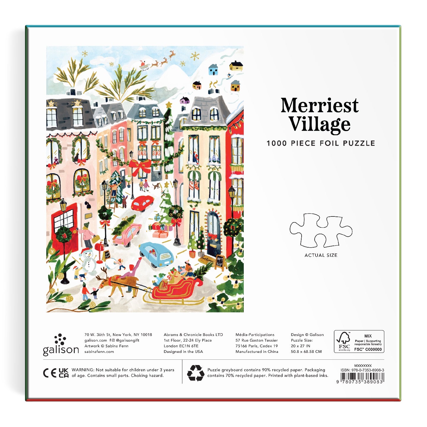 GALISON Merriest Village 1000 Piece Foil Puzzle