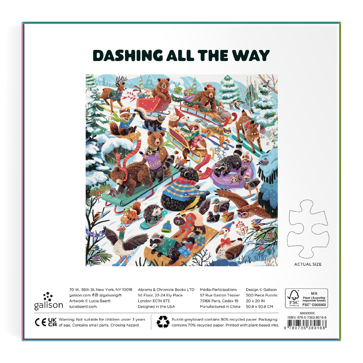 GALISON Dashing All The Way 500 Piece Puzzle