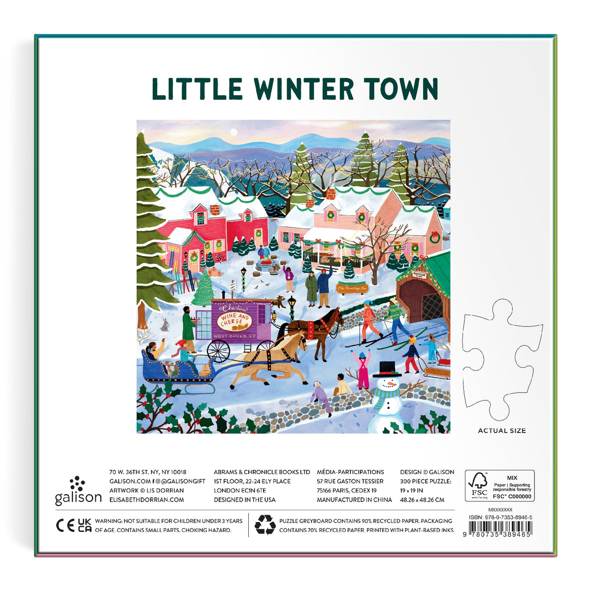 GALISON Little Winter Town 300 Piece Puzzle