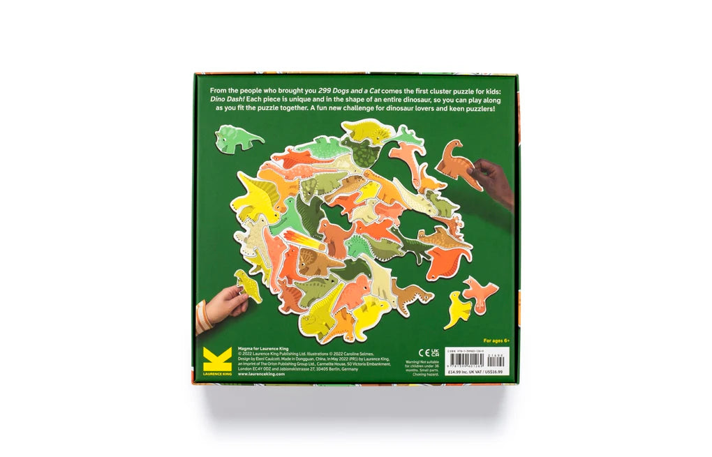 LAURENCE KING Dino Dash A Jurassic Puzzle with 50 shaped pieces