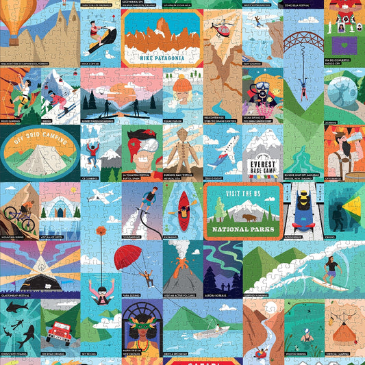 RIDLEY'S 50 Thrilling Experiences for Adventure Seekers 1000-piece Bucket List Jigsaw Puzzle