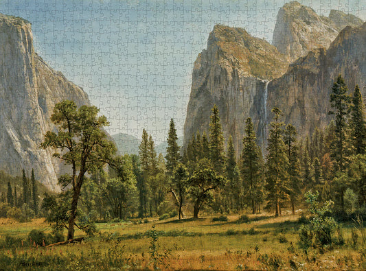 Pomegranate, Albert Bierstadt: Bridal Veil Falls, Yosemite 1000-Piece Jigsaw Puzzle