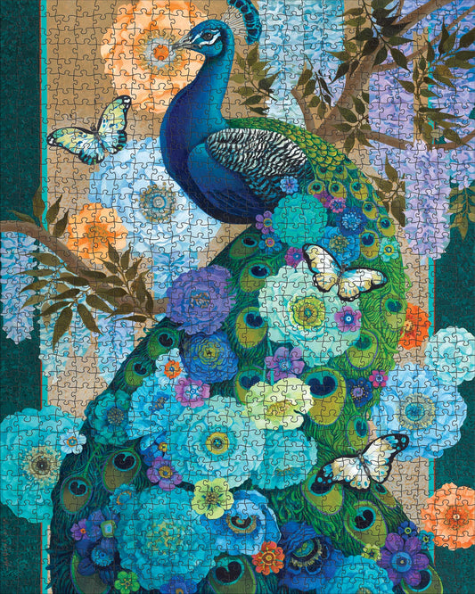 Pomegranate, David Galchutt: Floral Peacock 1000-Piece Jigsaw Puzzle