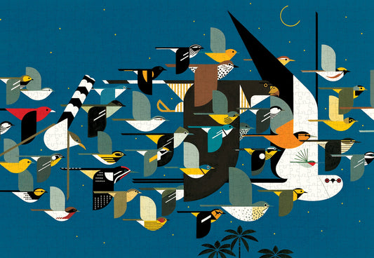 Pomegranate, Charley Harper: Mystery of the Missing Migrants 1000-piece Jigsaw Puzzle